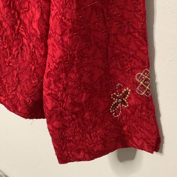 GRAFF Jacket Chinoiserie Silk-Look Jacket Metallic Thread Bead Cheo… - Picture 3 of 10